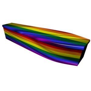 Rainbow Printed Wooden Coffin