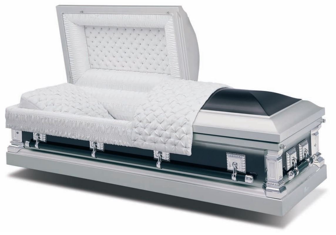 Midnight Silver Steel American Casket coffin